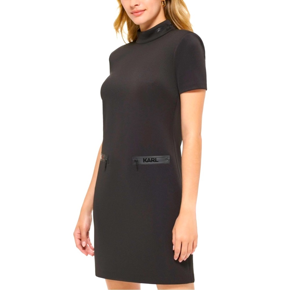 Karl Lagerfeld Paris mock neck black dress -size XL NWT